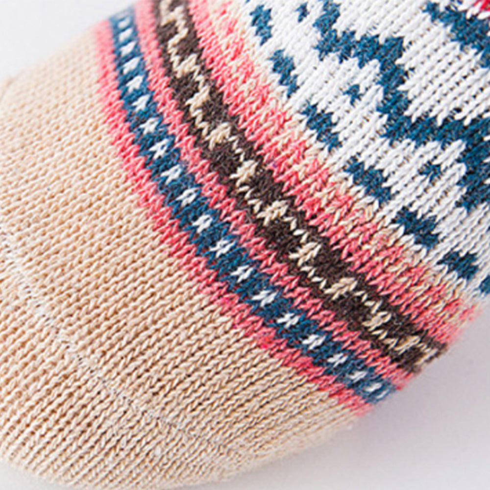 10Pairs Women Printed Socks 2Styles Vintage Cozy Crew Socks Winter Warm Socks