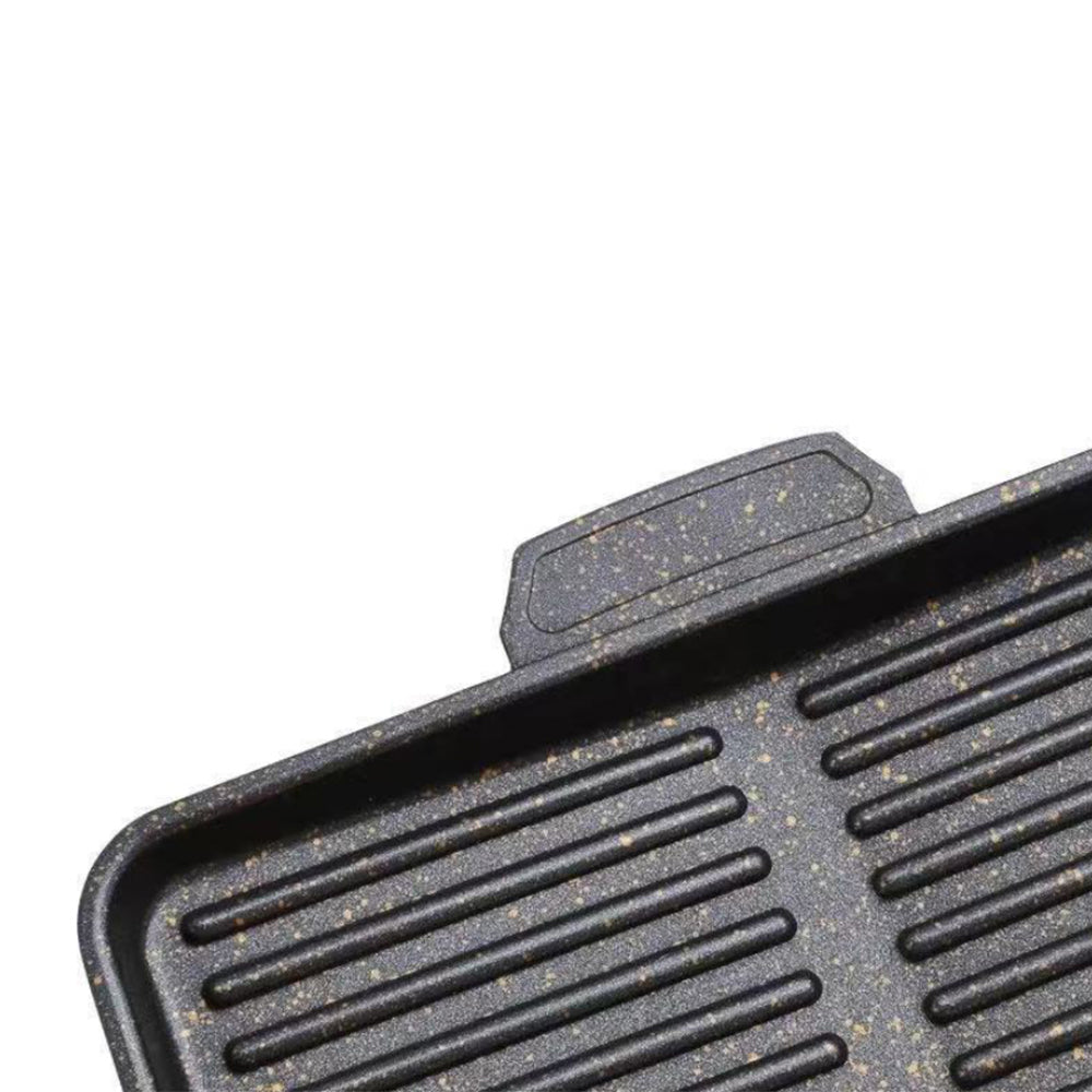 2 X Korean BBQ Grill Pan Korean Stove Top BBQ Grill Plate Barbecue Tray