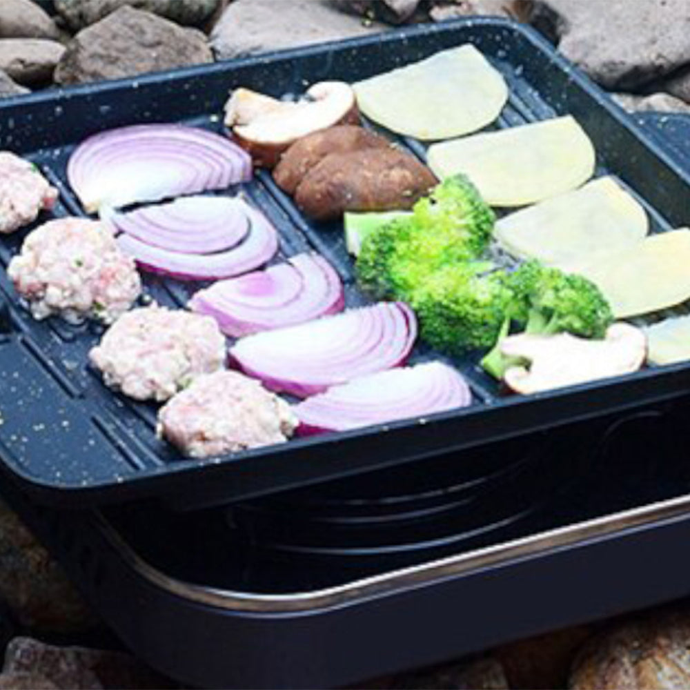 2 X Korean BBQ Grill Pan Korean Stove Top BBQ Grill Plate Barbecue Tray