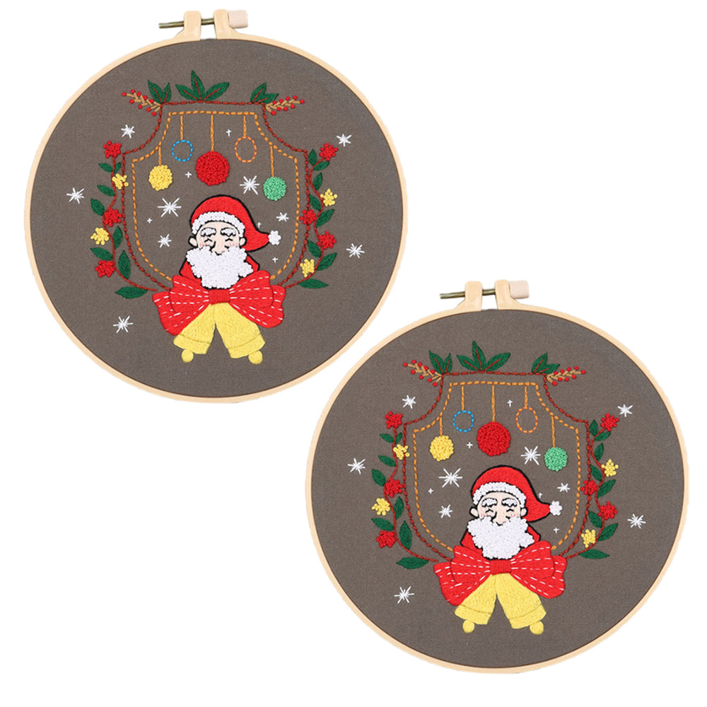 2 X Style 2 DIY Christmas Embroidery Kit for Beginners Xmas Home Decor