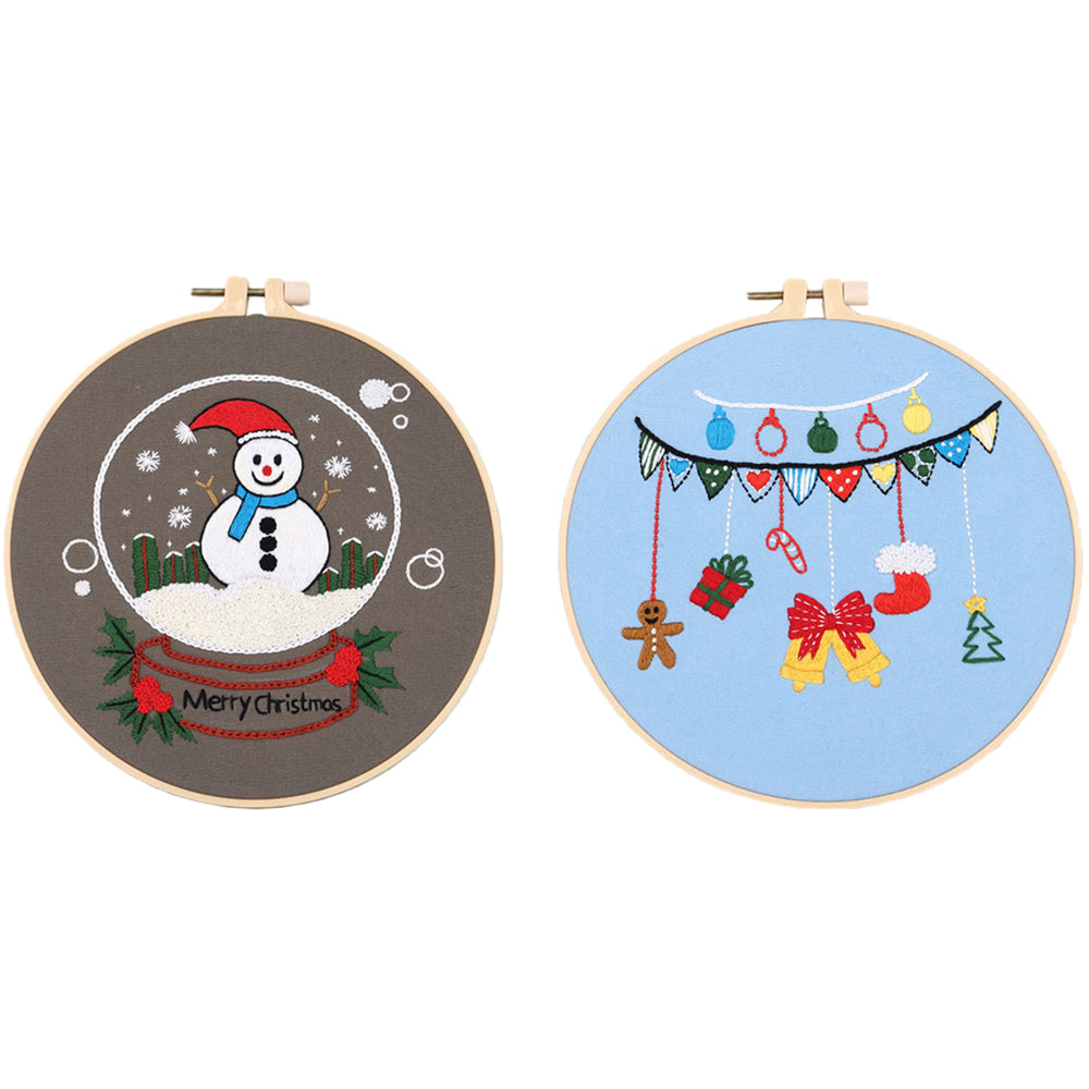 2X Style 4 5 DIY Christmas Embroidery Kit for Beginner Xmas Home Decor