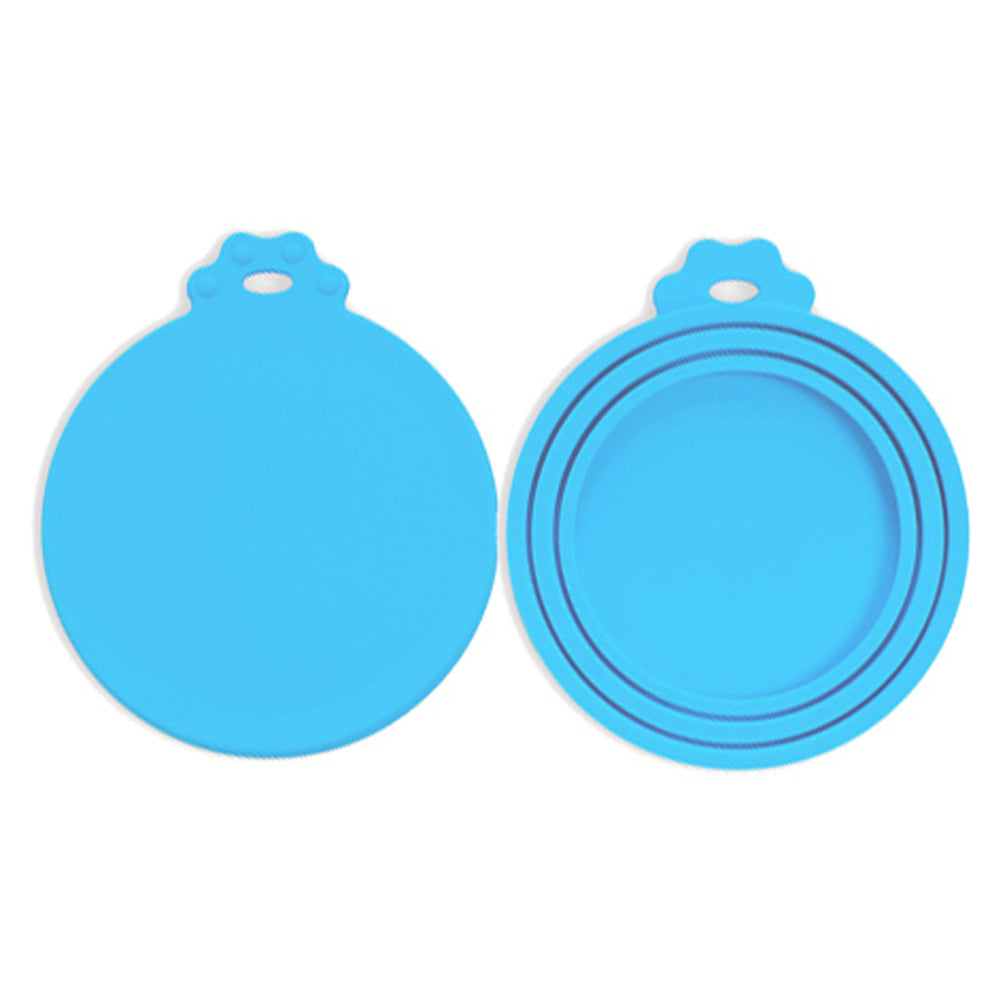 2Pcs Blue 3 in 1 Universal Silicone Food Can Lids