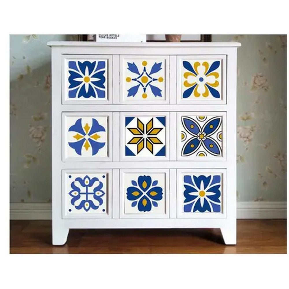 Set of 10PCS 15x15cm Self Adhesive Kitchen Tile Stickers Moroccan Style Wall Stickers Stair Stickers Tile Decals Home Decor Style 2