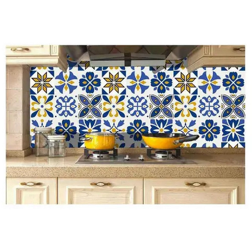 Set of 10PCS 15x15cm Self Adhesive Kitchen Tile Stickers Moroccan Style Wall Stickers Stair Stickers Tile Decals Home Decor Style 2