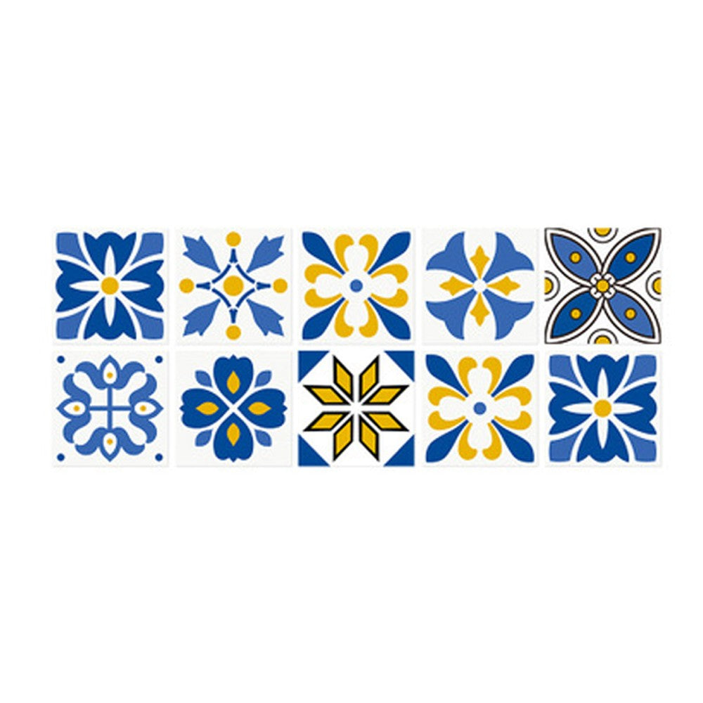 Set of 10PCS 15x15cm Self Adhesive Kitchen Tile Stickers Moroccan Style Wall Stickers Stair Stickers Tile Decals Home Decor Style 2