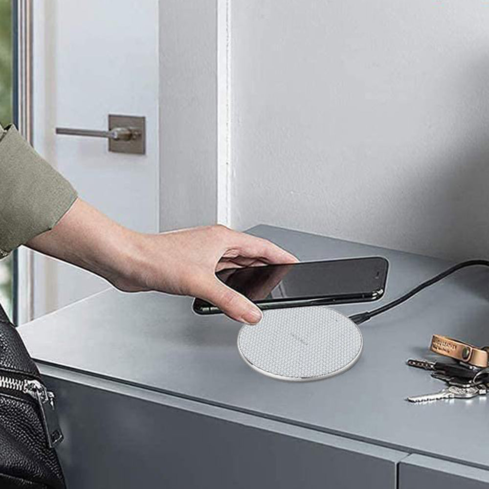 Wireless Charger Charging Pad Cordless Phone Charger Silver