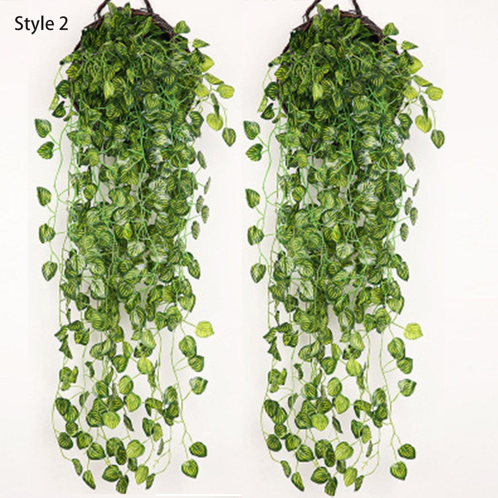 2Pcs Artificial Plants Ivy Vine Hanging Leaf Garland Plants Home Decoration - Style 2
