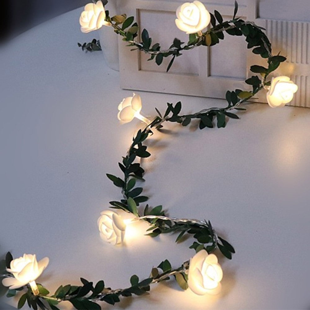 6M 40LED USB Charging Flower Vine Fairy String Light Night Lamp Home Decoration