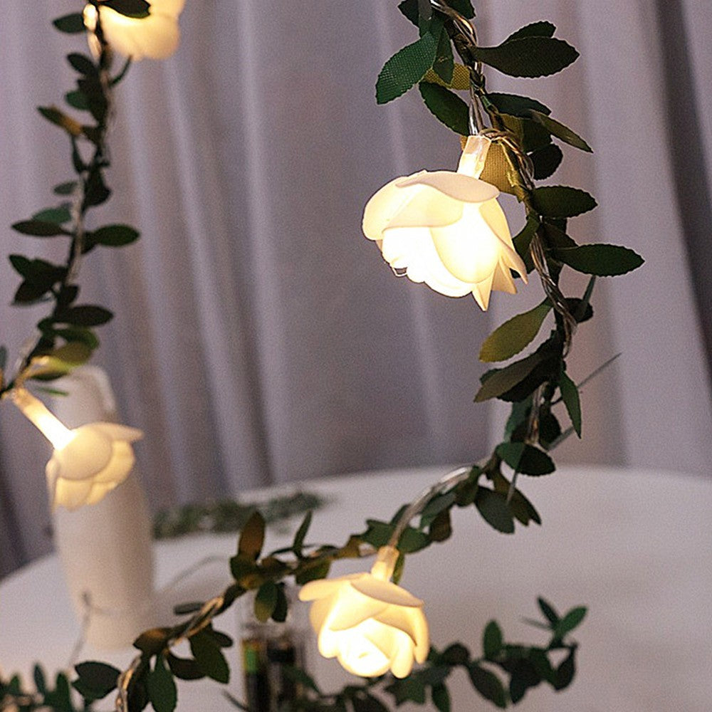 6M 40LED USB Charging Flower Vine Fairy String Light Night Lamp Home Decoration