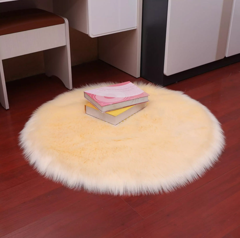 35x35cm Soft Round Seat Cushion Beige