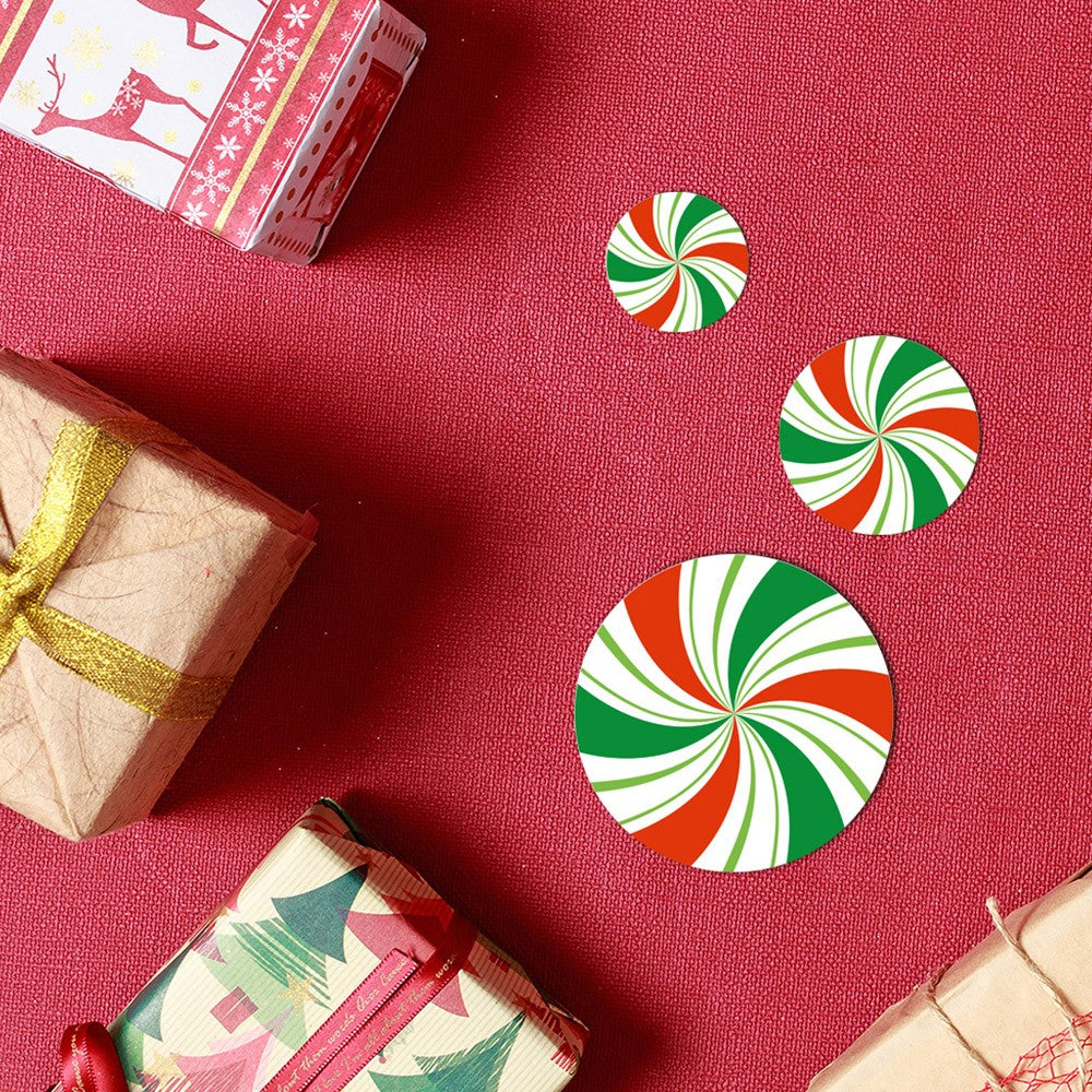 12pcs Xmas Round Candy Wall Stickers