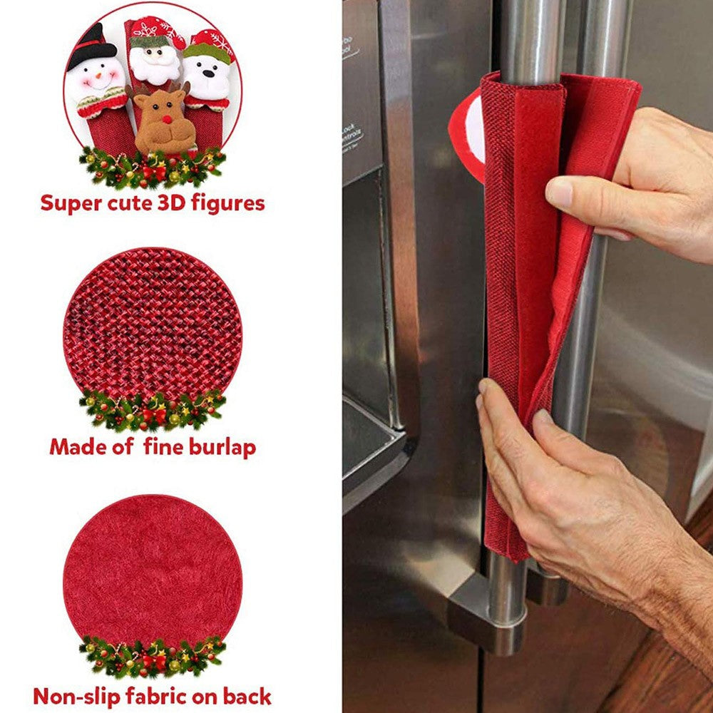 Set of 4 Christmas Refrigerator Door Handle Covers