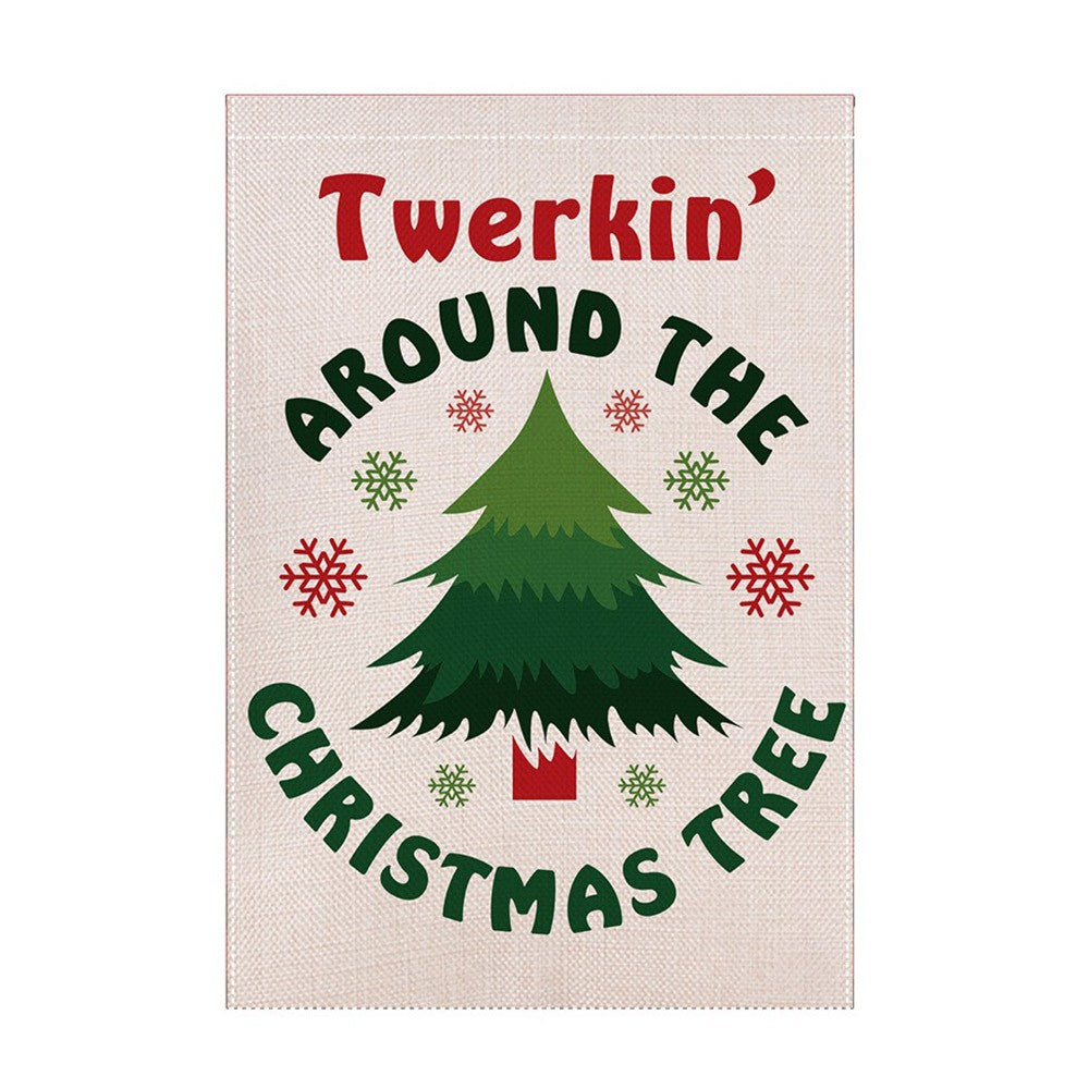 Christmas Tree Pattern Christmas Flag Double-Side Pattern Christmas Garden Flag