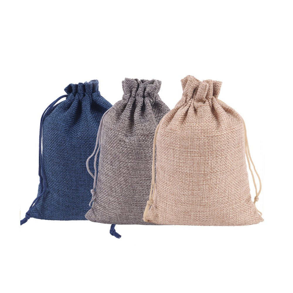 1Set 24pcs Christmas Packing Bags Candy Bags Linen Drawstring Bags