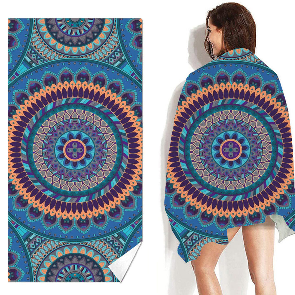 2 Pack 80 x 160cm Quick Dry Beach Towels Style 2