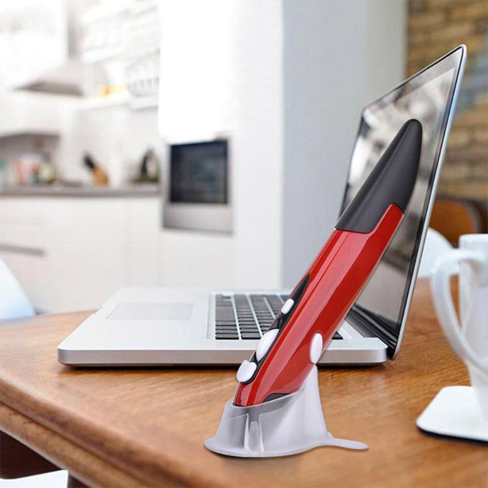 2.4G Bluetooth Wireless Mouse Pen Wireless Mouse Touch Pen USB Rechargeable Mouse Pen Mini Mice for Tablet Laptop Red