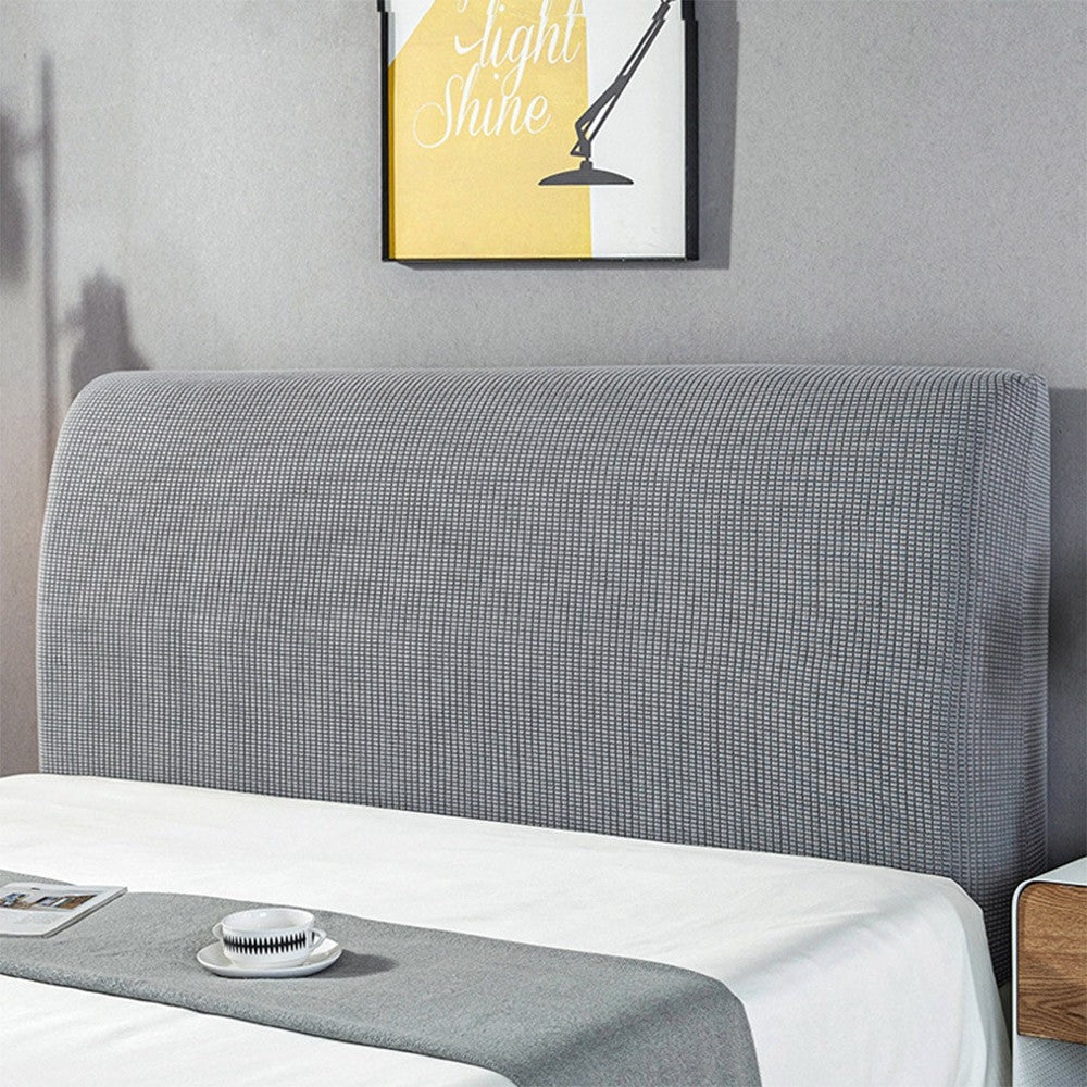 Elastic Bed Headboard Cover Bed Headboard Slipcover Protector Cover Dustproof Bed Head Cover for Bedroom Home Decor Grey M