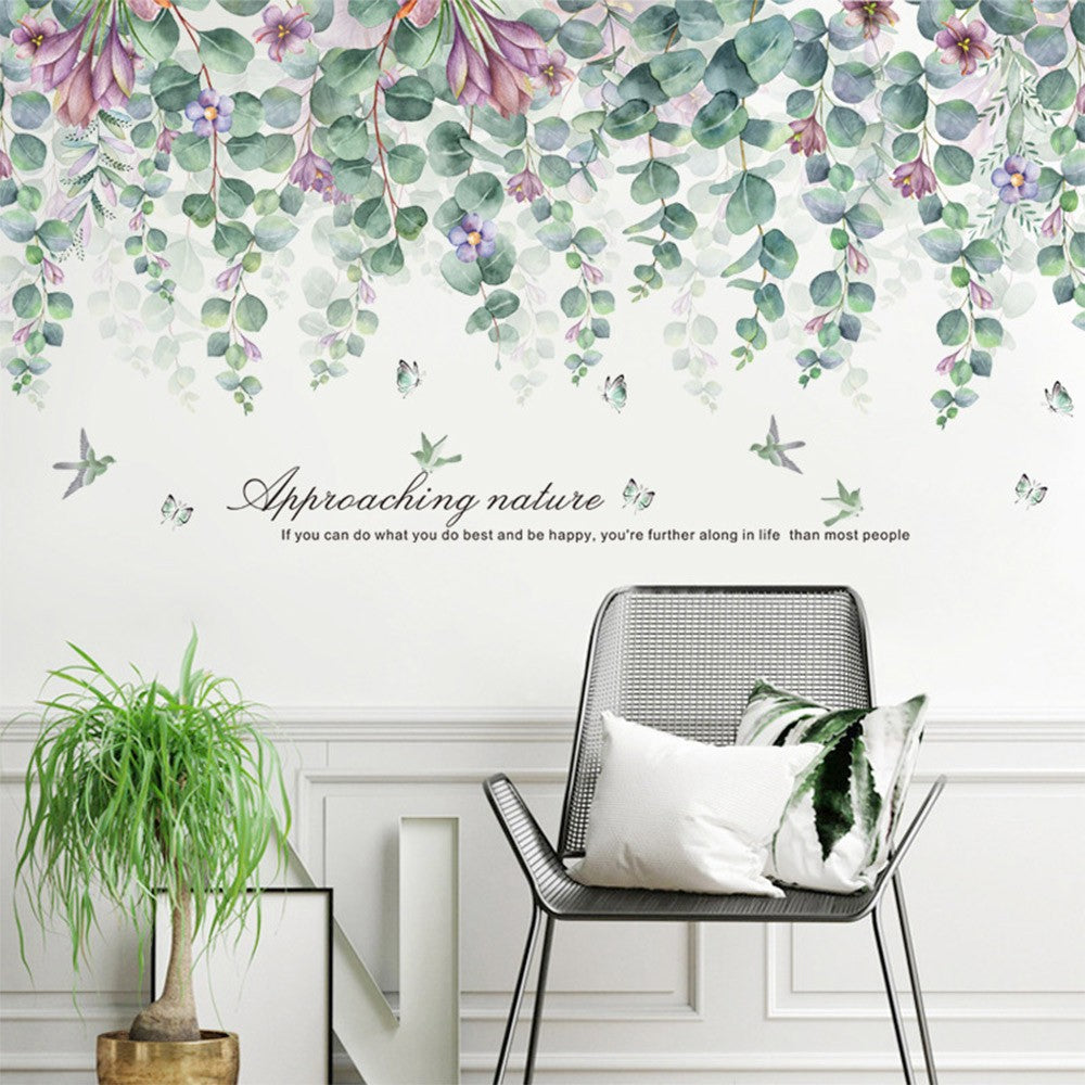 Self-adhesive Stickers Plant Wall Stickers Leaves Stickers Window Door Stickers Home Art Decoration Style 2 Style 3