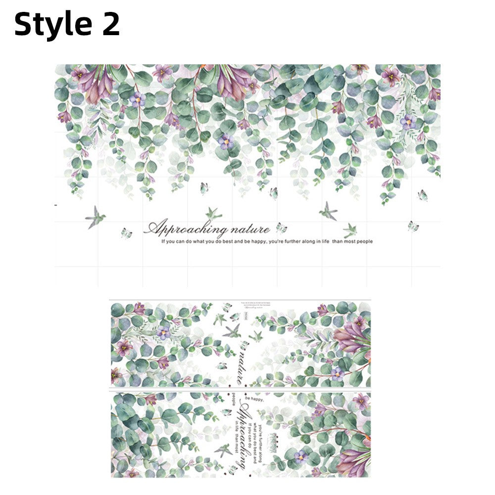 Self-adhesive Stickers Plant Wall Stickers Leaves Stickers Window Door Stickers Home Art Decoration Style 2 Style 3