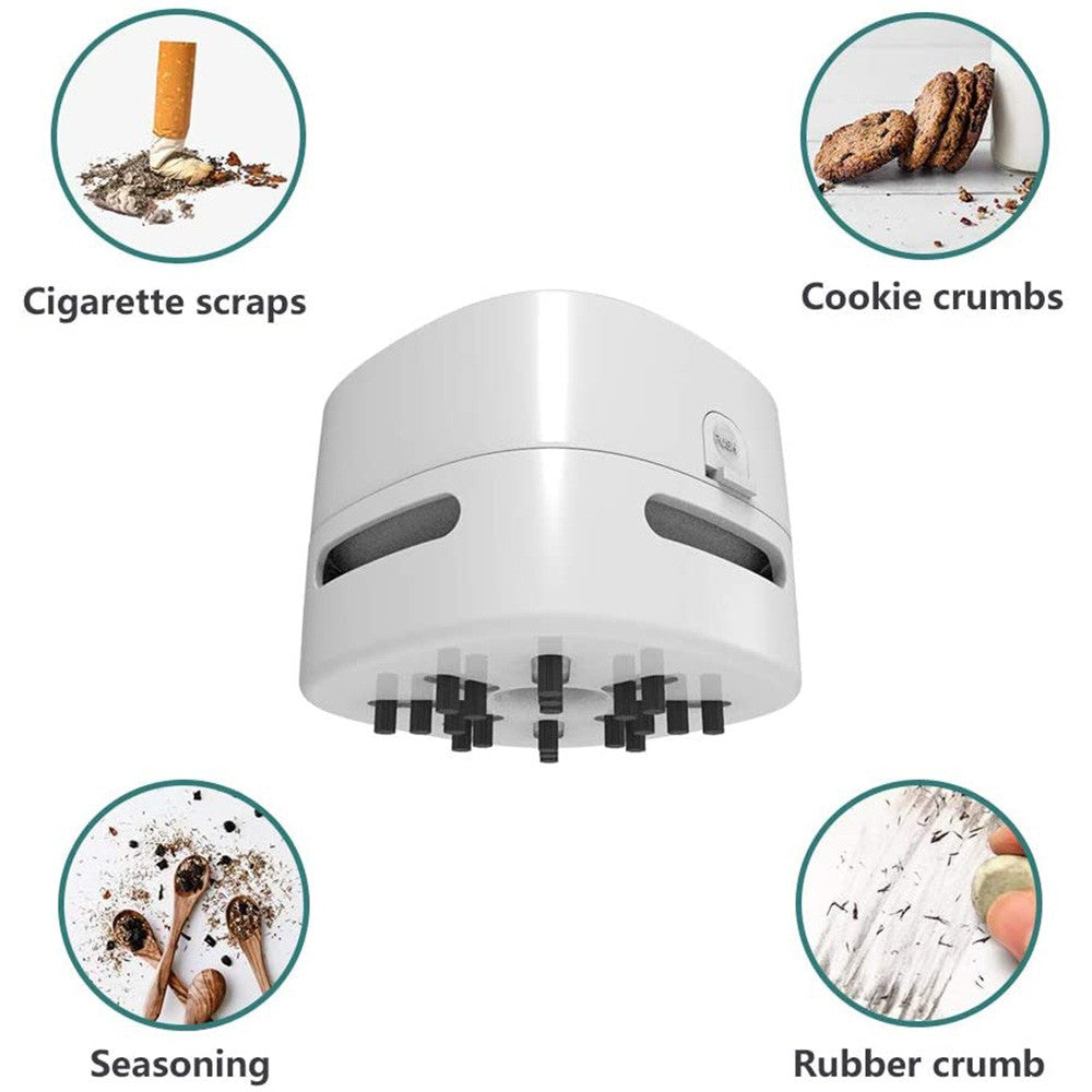 2 X Desktop Vacuum Cleaner Mini Table Dust Sweeper 360 Degree Rotatable Vacuum Cleaner Handheld Table Cleaner