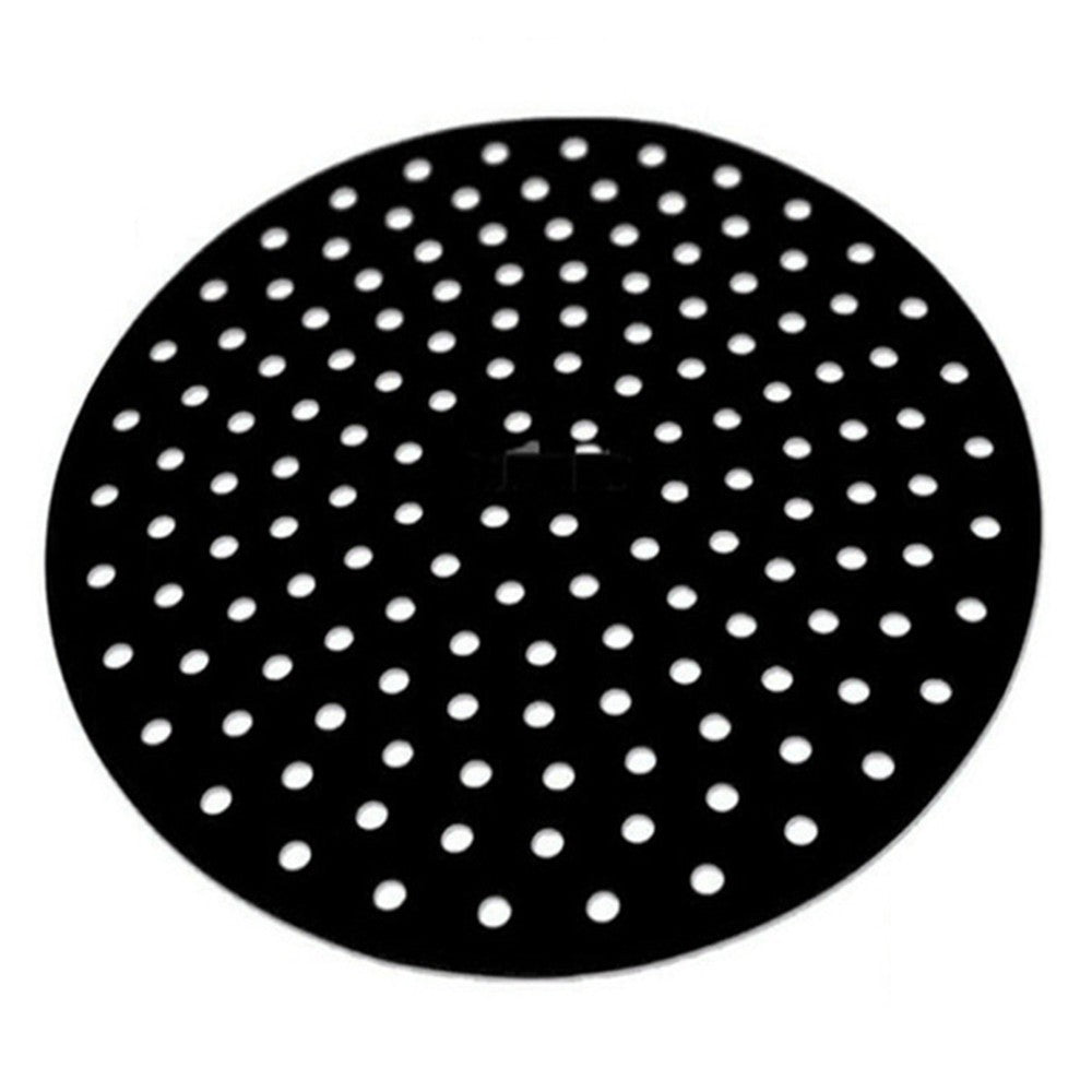 2 X Round Shaped Air Fryer Liners Reusable Baking Pads Air Fryer Mats Steaming Basket Mats Non-Stick Liners for Air Fryers Black Large
