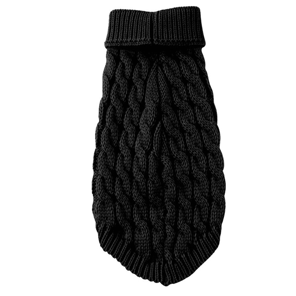 Pet Dog Sweater Pet Turtleneck Knitting Sweater Winter Warmer Clothes Pet Pullover Knitwear Black L