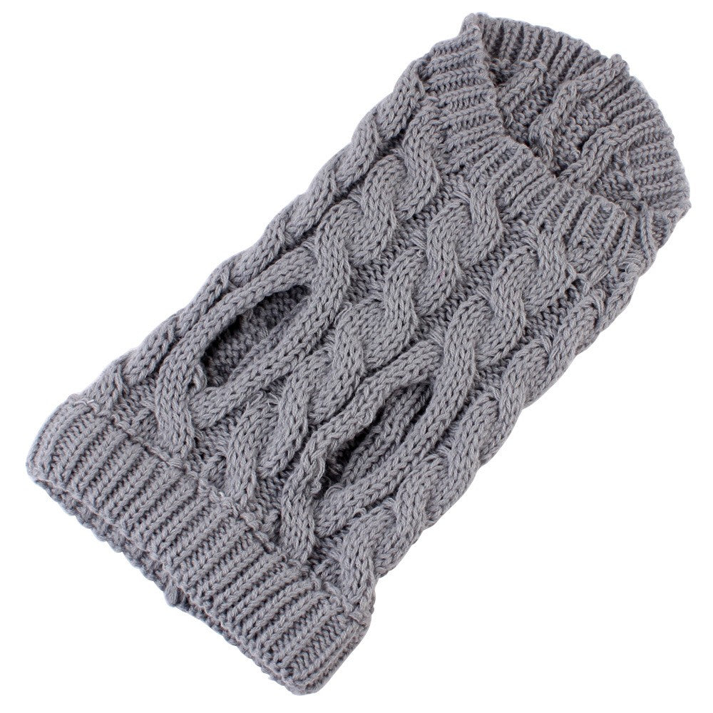 Pet Dog Sweater Pet Turtleneck Knitting Sweater Winter Warmer Clothes Pet Pullover Knitwear Grey M