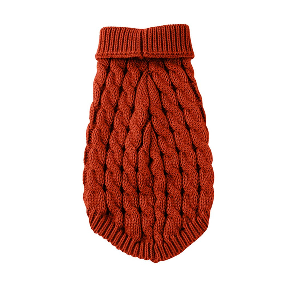 Pet Dog Sweater Pet Turtleneck Knitting Sweater Winter Warmer Clothes Pet Pullover Knitwear Red M