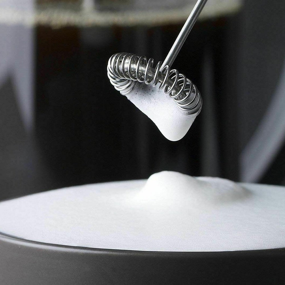 2 X Battery Operated Handheld Milk Frother Coffee Mixer Whisk Mixer with Holder