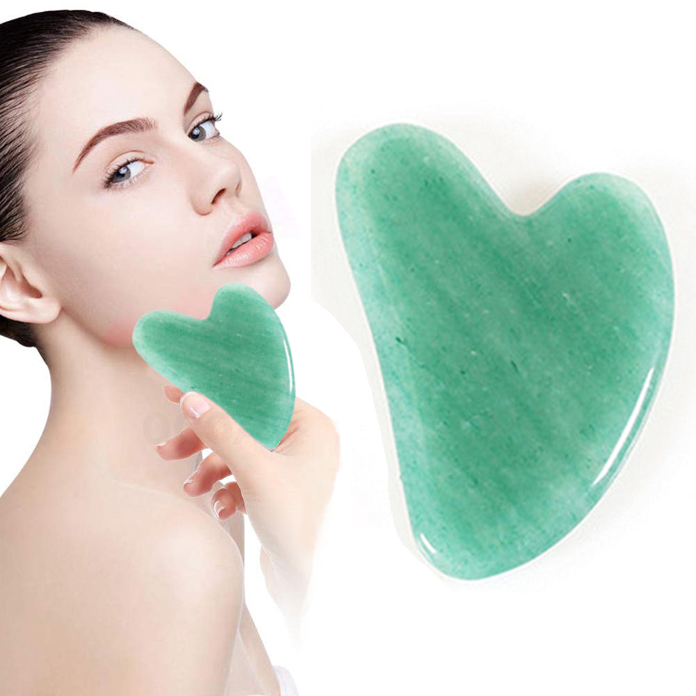Nature Jade Stone for Scraping Guasha Board Body Facial Massager Gua Sha Facial Tool Green