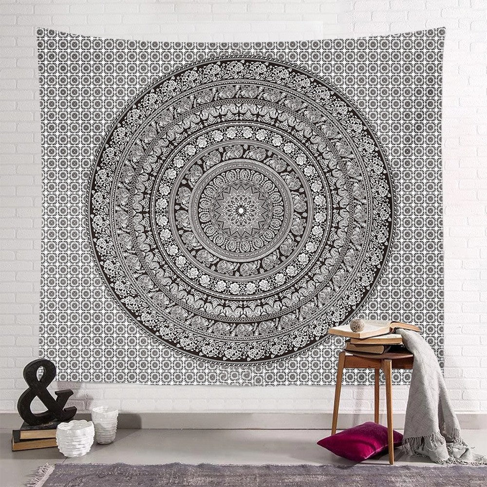 200 x 150cm Wall Hanging Tapestry Square Mandala Tapestry Beach Towel Bohemian Camping Blanket Home Decoration Style 1
