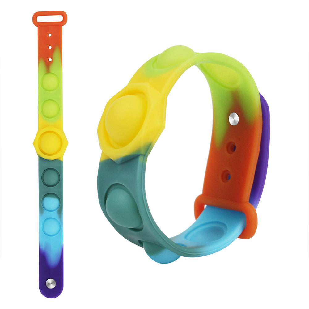2 X Stress Relief Wristbands Bracelets Wearable Push Bubble Fidget Toys Set C