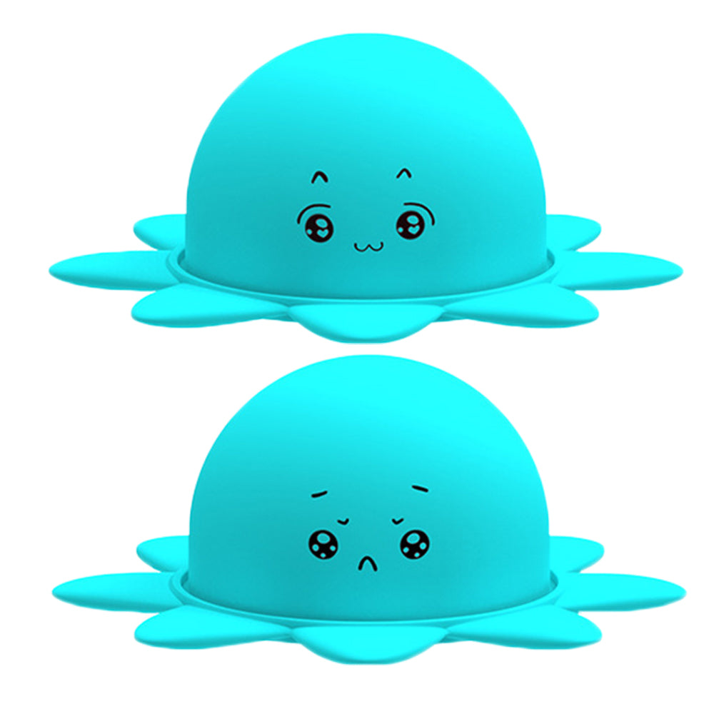 2 X Kid Toy Silicone Push Pop Reversible Octopus Double-Sided Flip Doll Blue Red