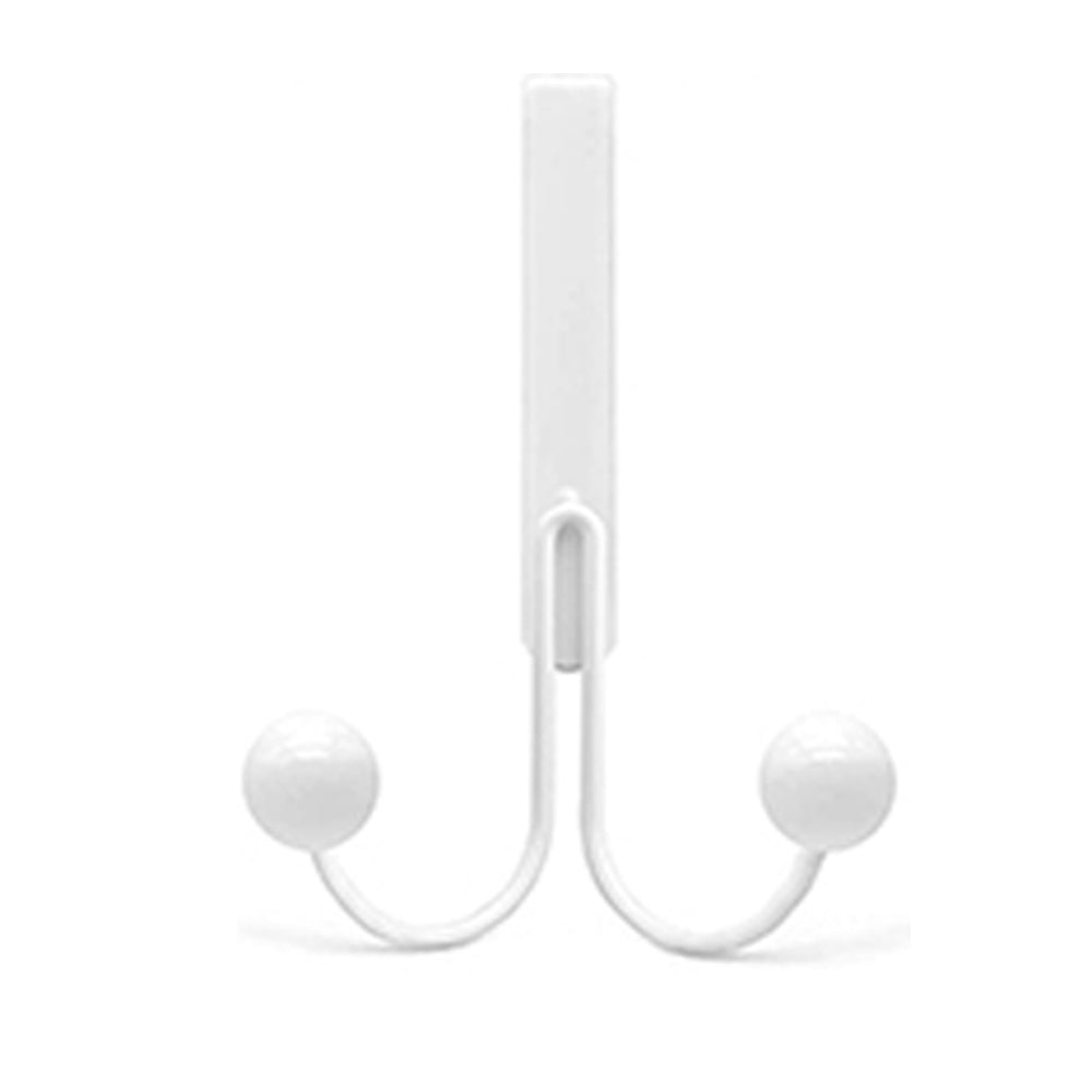 2 X Home Over The Door Double Hanger Hooks Hanging Organizer Clothing Rack Hooks White