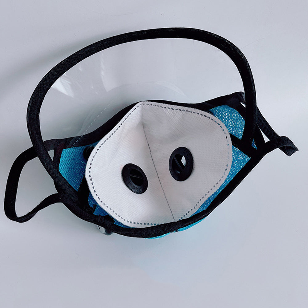 2 X Cycling Face Mask with Filtered Valve Blue