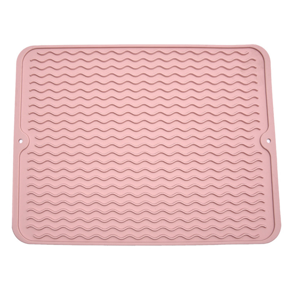 2 X Pink Blue Kitchen Silicone Dish Drying Mat Heat Resistant Placemat Pad
