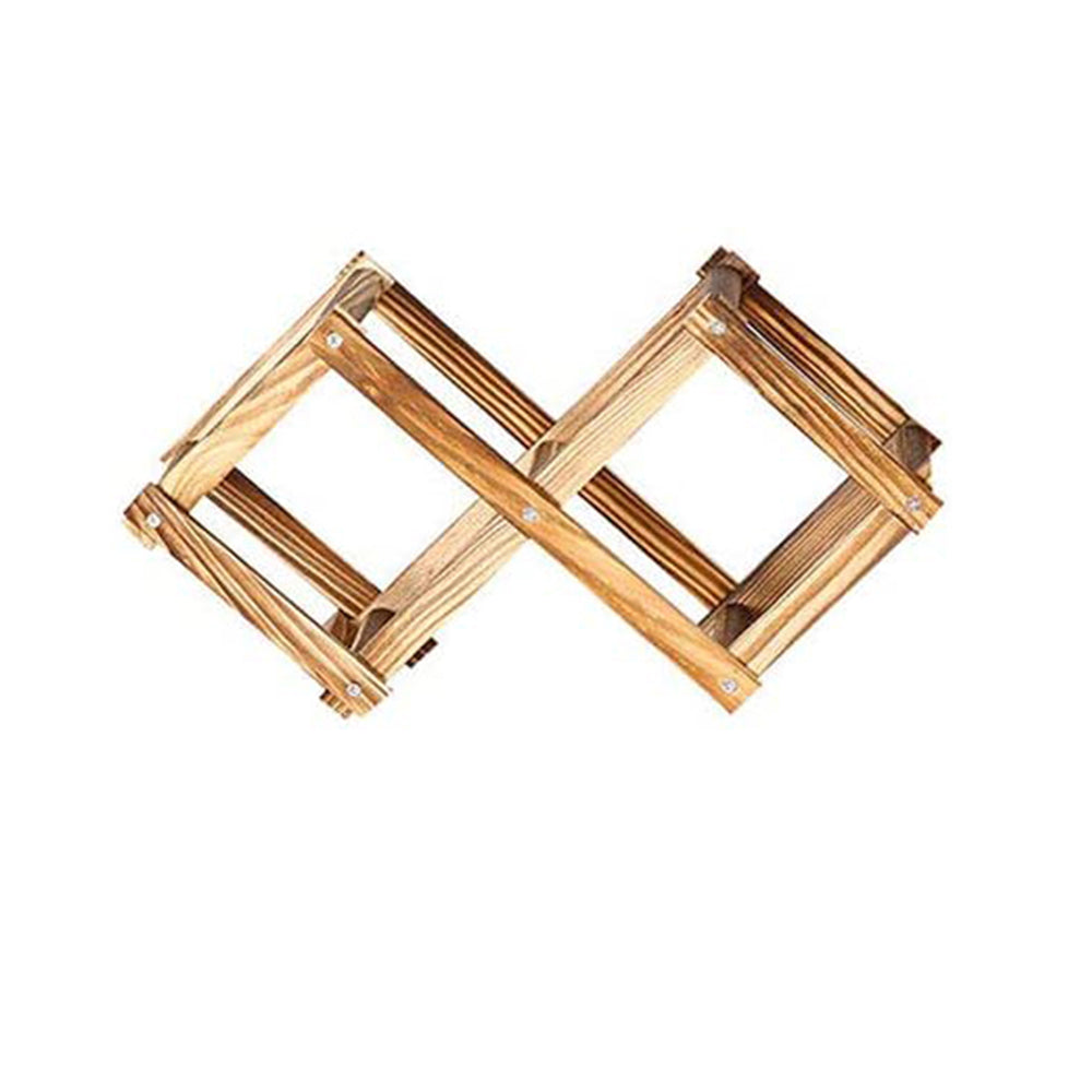 2 X For Three Bottles Foldable Wooden Wine Bottle Holder Wine Display Rack Shelf