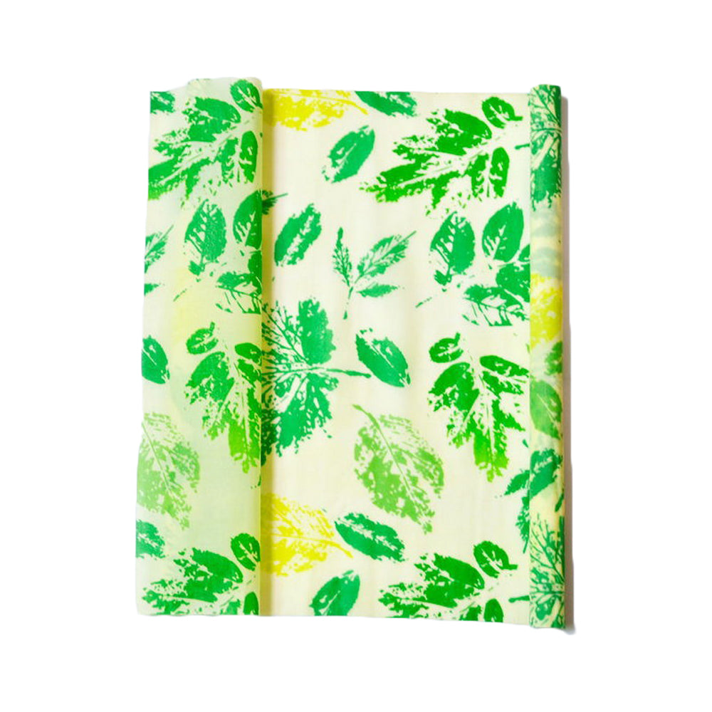 2 X Green Leaves Pattern Reusable Beeswax Food Cover Beeswax Food Wrap