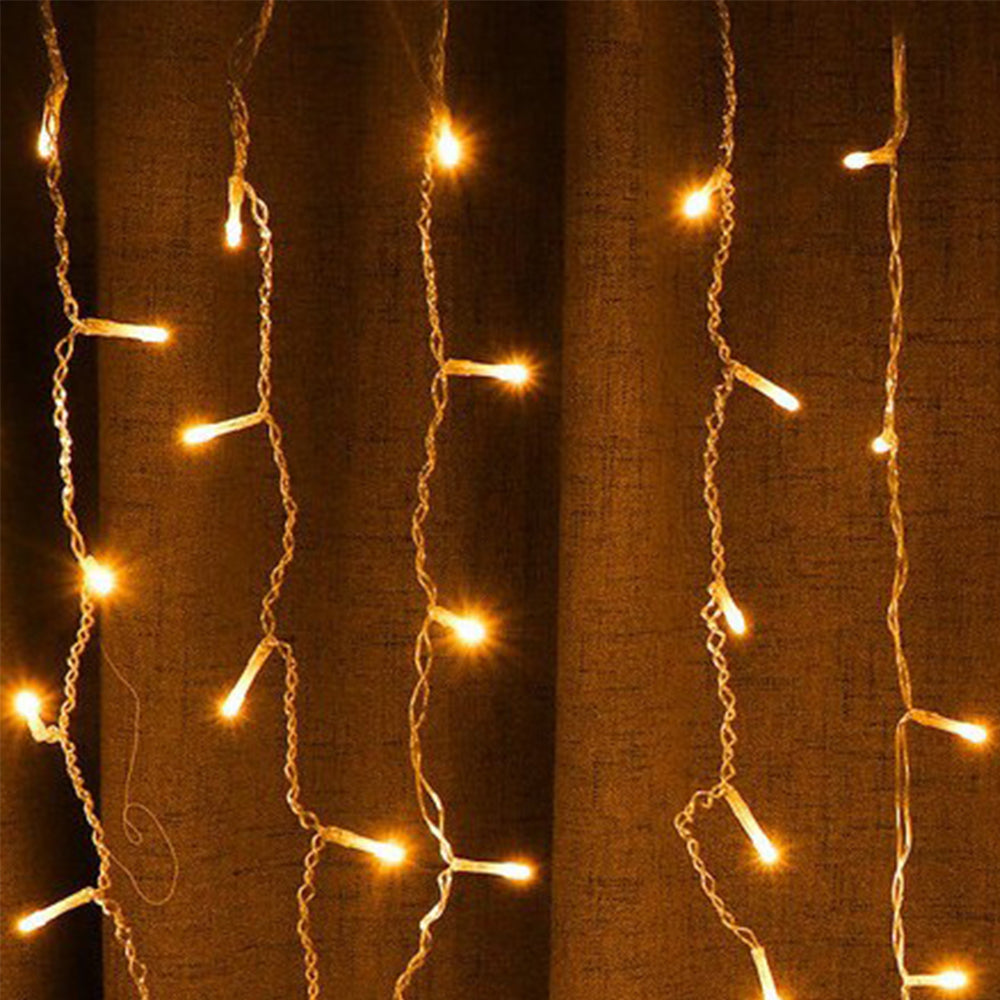 2 X 128LED Solar Waterfall Icicle String Fairy Light