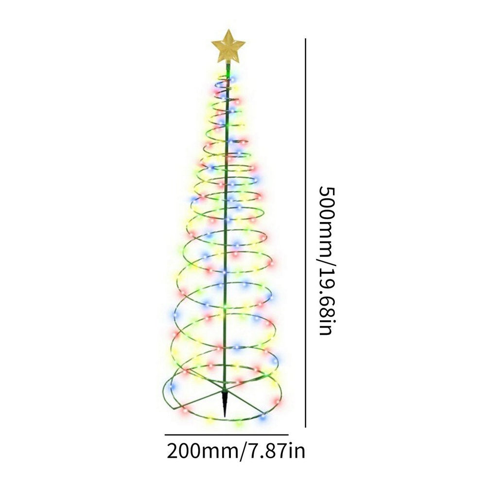 2Pcs LED Solar Powered Christmas Tree Stake Light Outdoor Solar In-ground Light