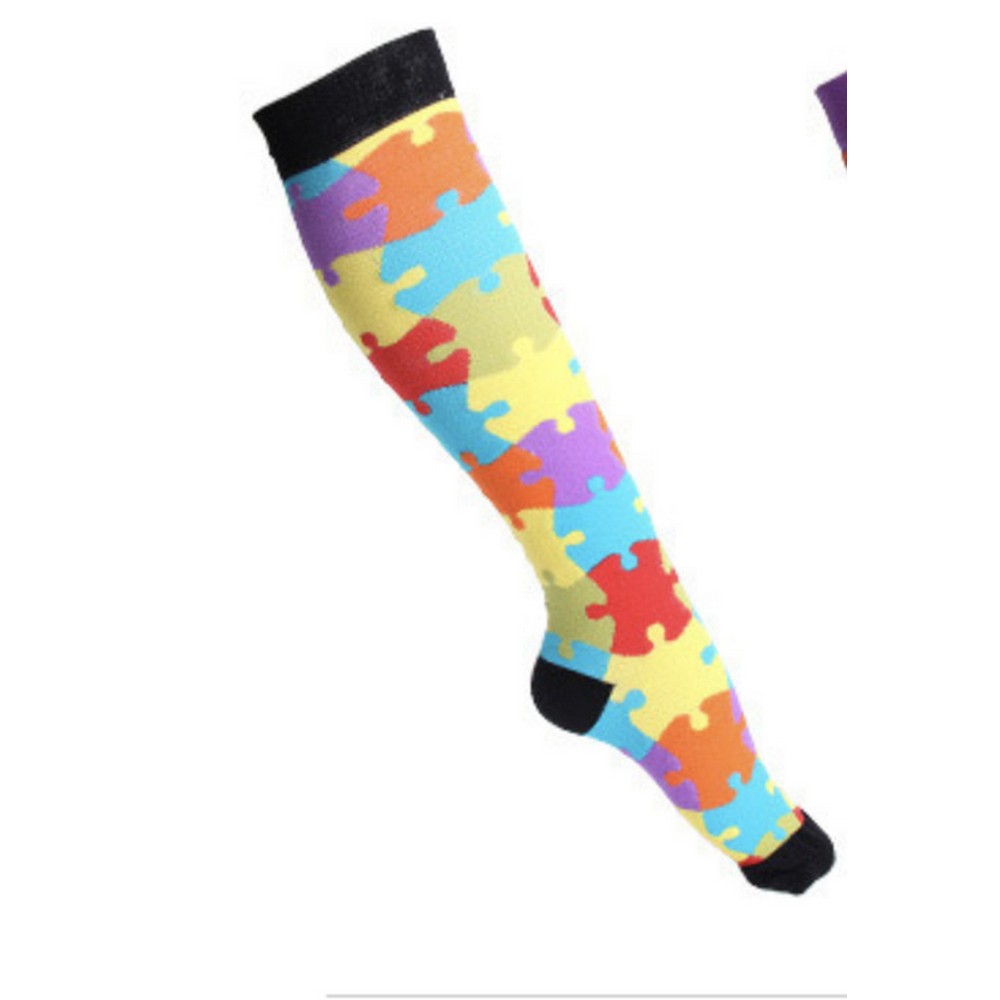 3 Pairs of Colourful Large Size Style 1 2 3 Womens Knee Length Compression Socks