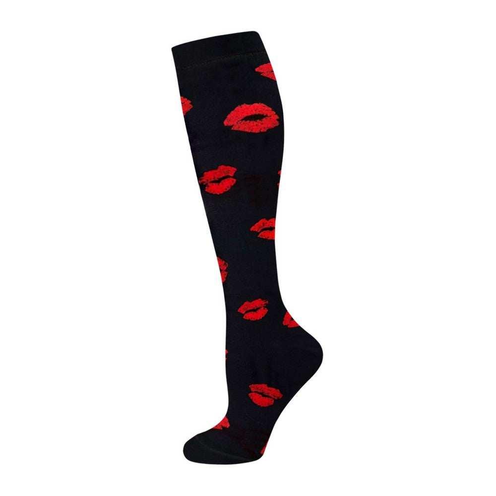 3 Pairs of Black Large Size Style 4 5 6 Womens Knee Length Compression Socks
