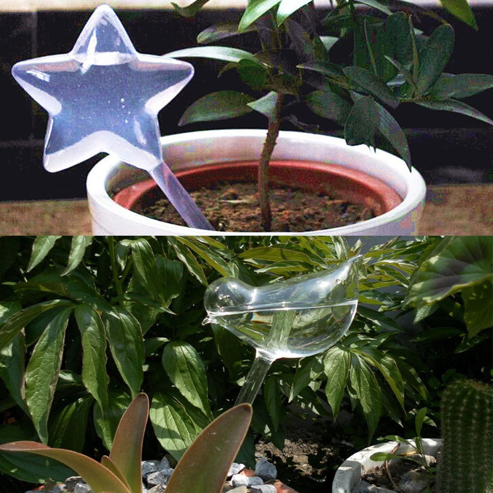 2 X Different Style Water Releasing Bird or Star Shaped Stakes