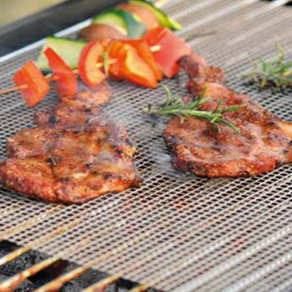 6 Pieces Reusable BBQ Grill Mesh Mats Set Beige