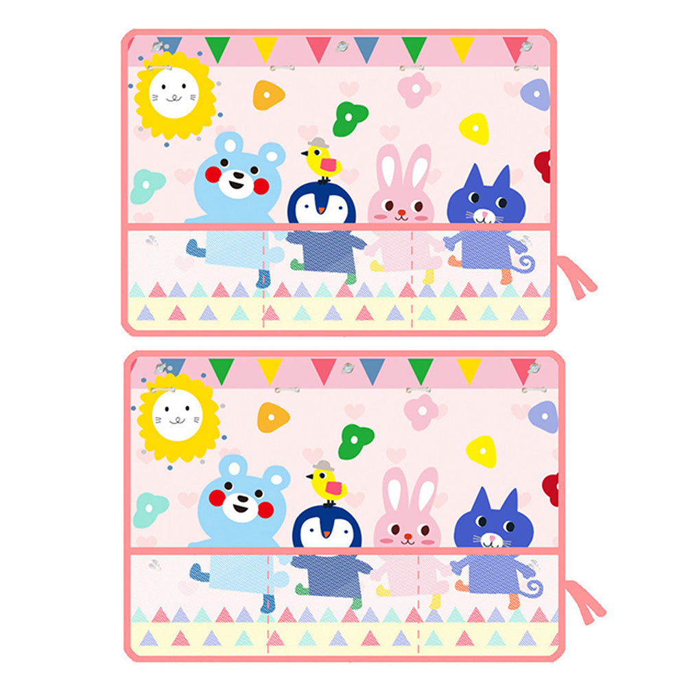 2X Car Sunshade with Mesh Pocket Pink Rabbit Print