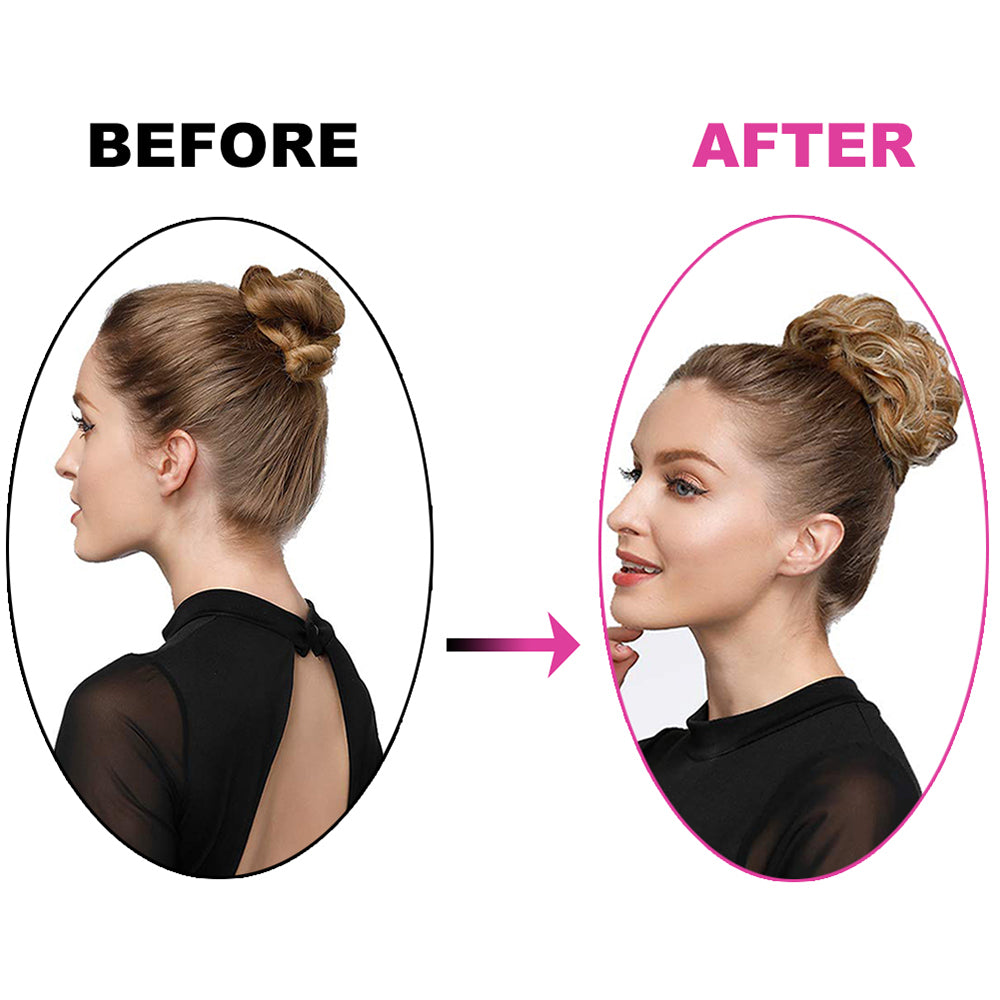 Messy Bun Scrunchie Hair Care Extension-Wine red