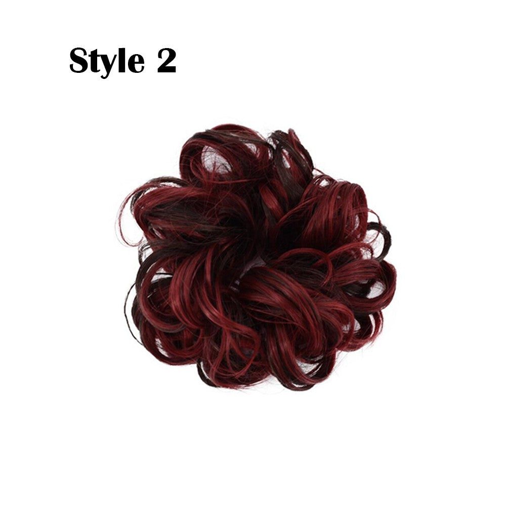 Messy Bun Scrunchie Hair Extension Style 1 and Style 2