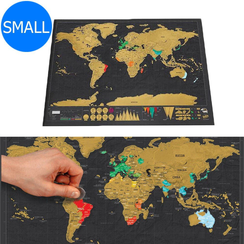 2 X Travel Scratch Off Visited Countries Maps Small