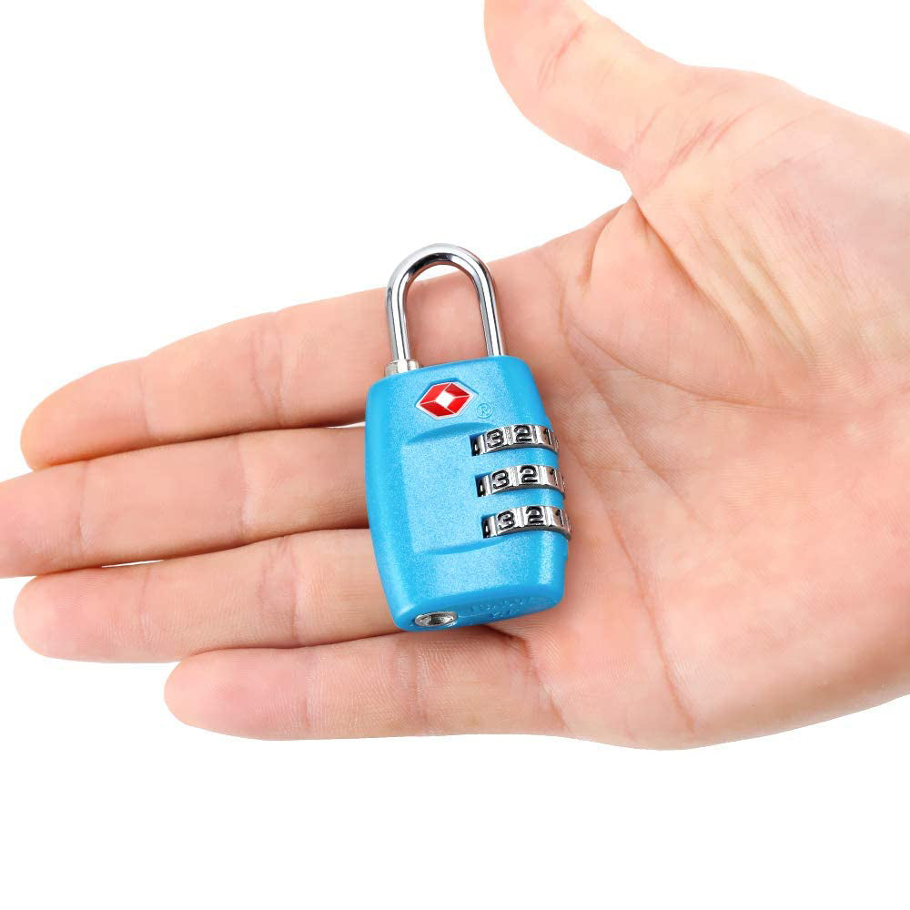 2 X Travel Lock TSA Luggage Locks Travel Padlock Luggage Padlock Black Blue