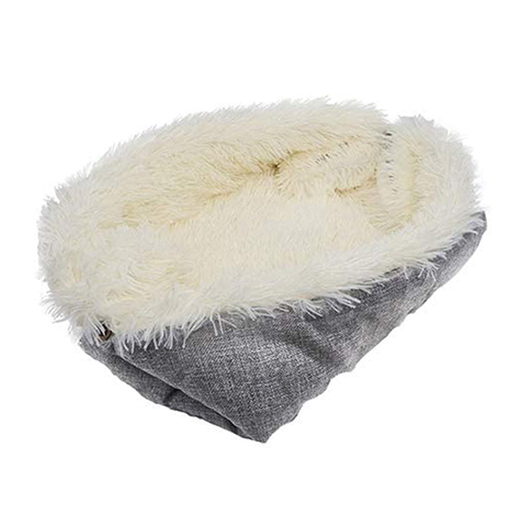 2 X White 2 In 1 Long Plush Pet Bed Winter Warm Pet Mat for Dog Cat